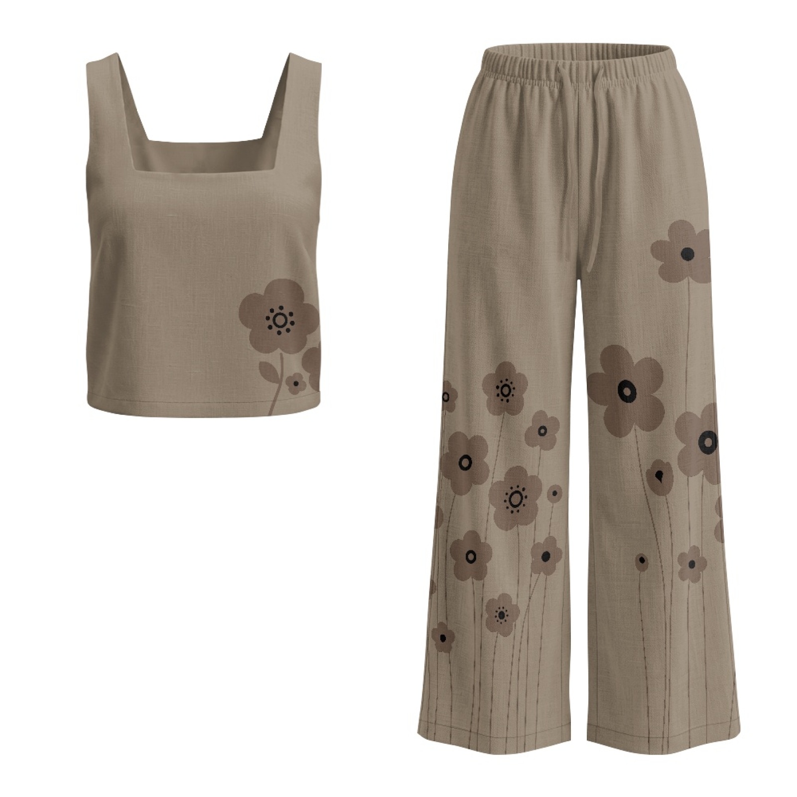 Linen Pant Wide - INSTANTARTS Ensemble de gilets en lin