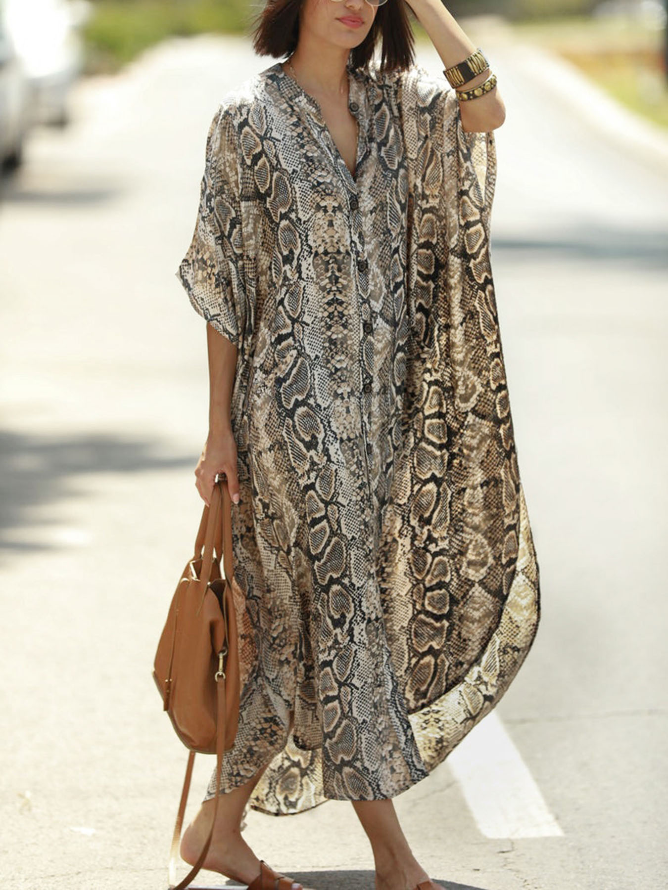 Cover Up Kaftan - Paréo de plage à imprimé bohème
