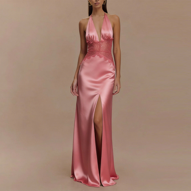 Maxi Dress Halter - Robe longue sexy dos nu à