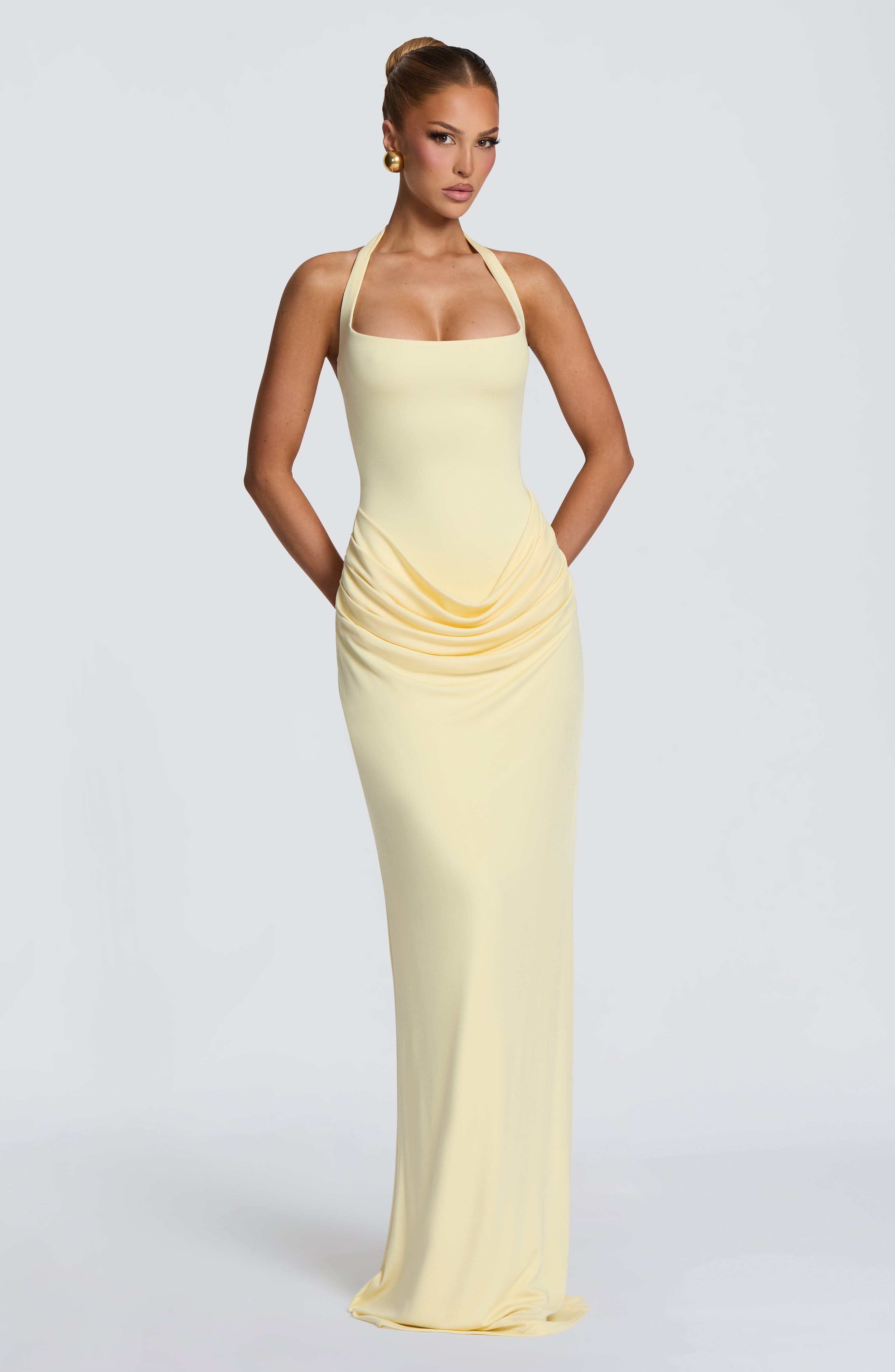 Maxi Dress Halter - Robe longue sirène moulante à col