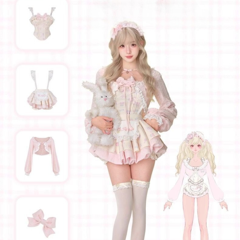 Ensemble 3 pièces Style Lolita - Crop Top Crochet avis et prix