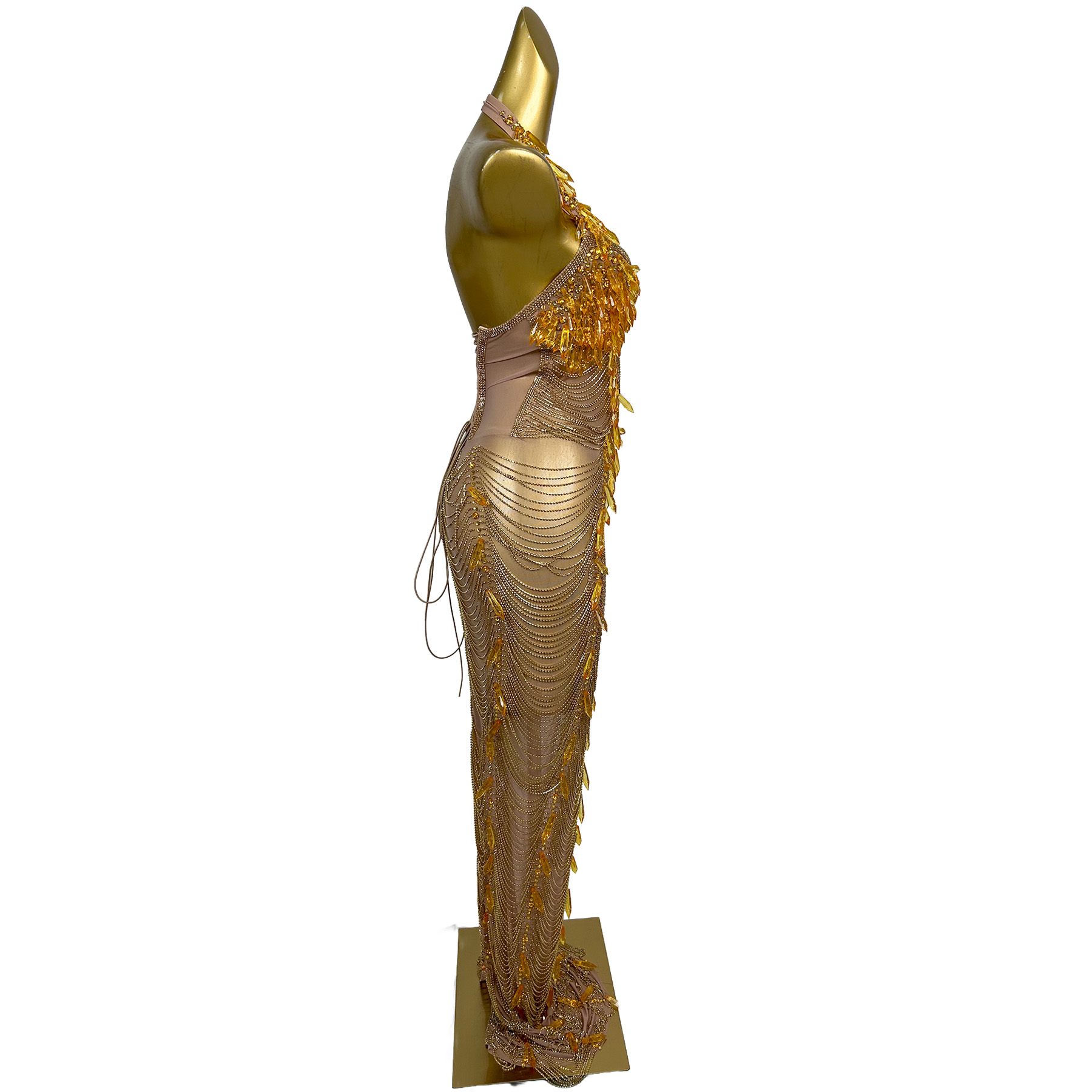 Robe longue sirène en maille d - Maxi Dress Halter avis et prix