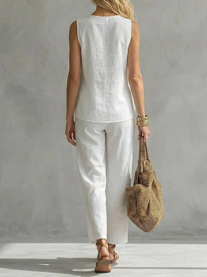 Ensemble 2 pièces en lin sans  - Linen Pant Wide avis et prix