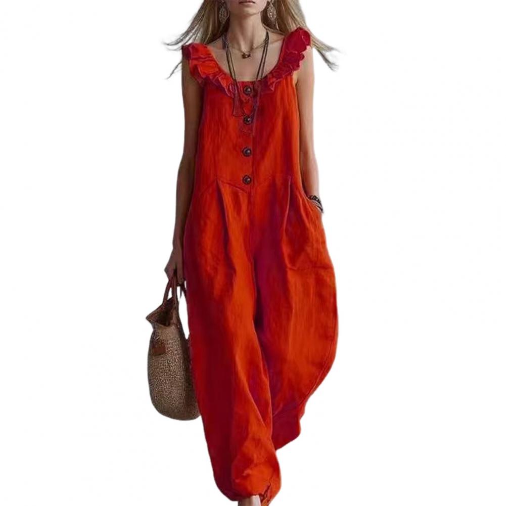 Combinaison décontractée pour  - Jumpsuit Linen Relaxed avis et prix