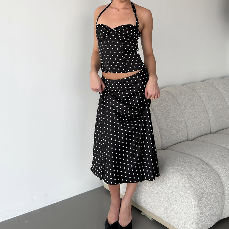 Ensemble deux pièces à pois po - Crop Top Crochet avis et prix