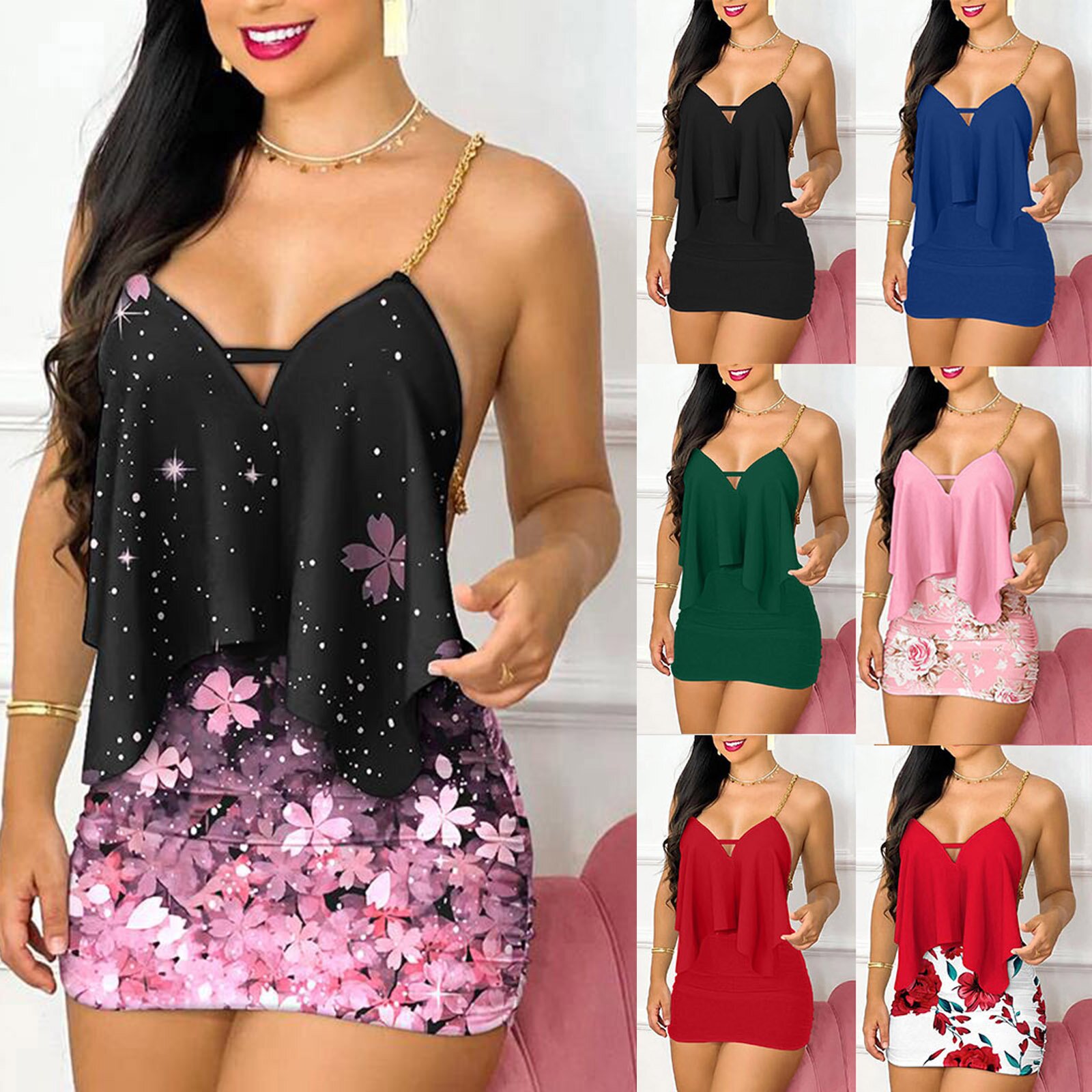 Robes d'été pour femmes, impri - Maxi Dress Halter avis et prix