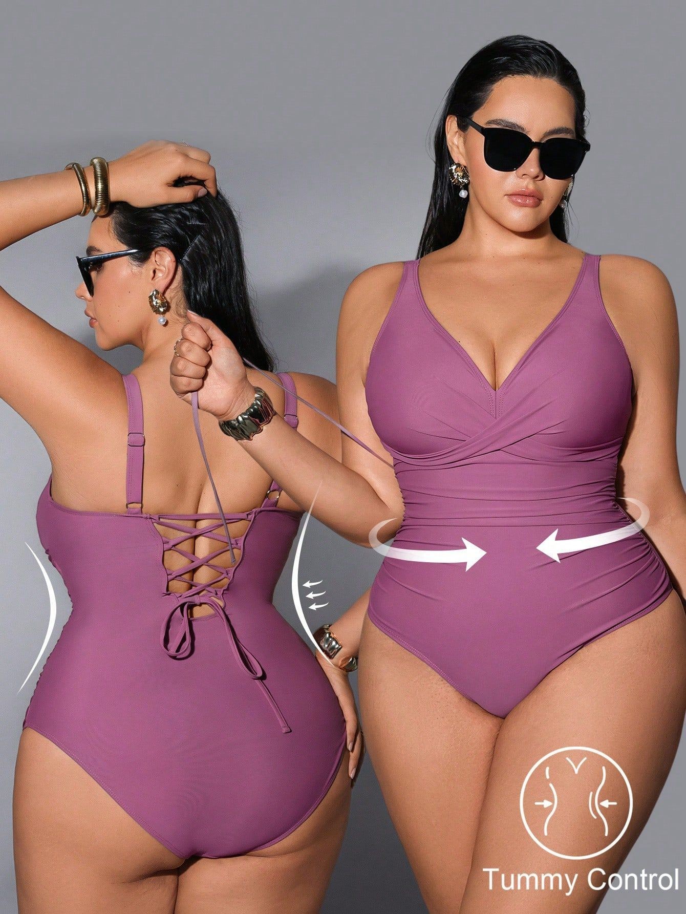 Maillot de bain femme grande t - Swimsuit Bikini Ruched avis et prix