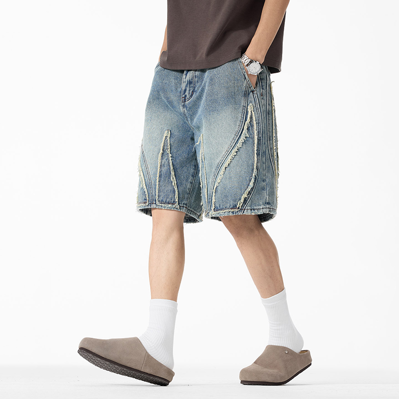 Shorts en jean baggy pour homm - Shorts Denim Frayed avis et prix
