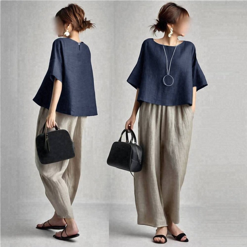 Ensemble deux pièces pour femm - Linen Pant Wide avis et prix